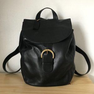 Vintage Coach Black Leather Backpack